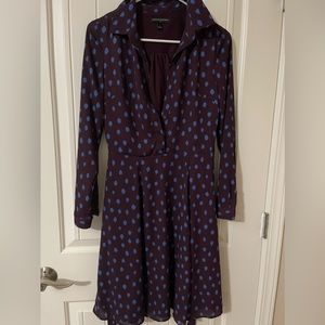 Banana republic factory purple polka dot dress